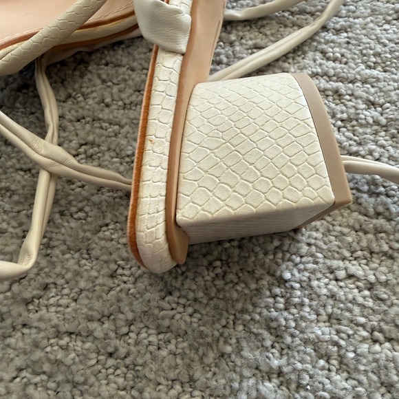 NEW Dolce Vita JORRY Snakeskin Embossed ANKLE WRAP Square Toe Sandals WOMEN 10.5 - Picture 7 of 14